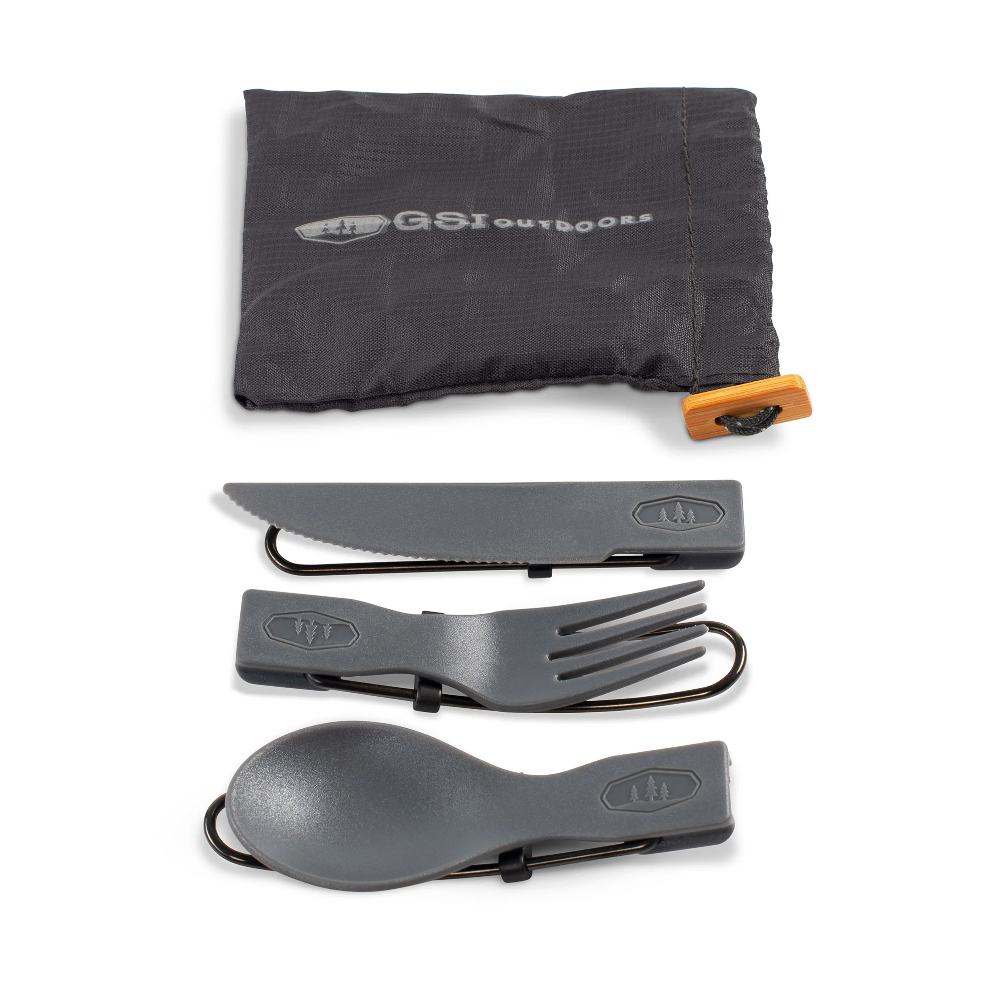 Tekk Trio Folding Cutlery Set - Grey - Image 3