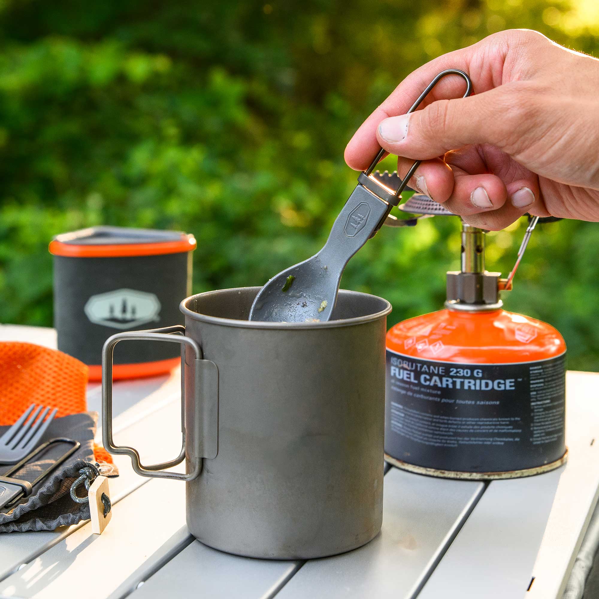 Tekk Trio Folding Cutlery Set - Grey - Image 4